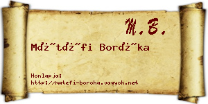 Mátéfi Boróka névjegykártya
